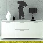 Exemple de stickers muraux: Amoureux sous la Pluie (Thumb)